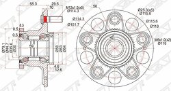 Ступичный узел задн. HONDA STREAM RN#/INTEGRA DC5/CIVIC EU3 00-06 2WD (диск)