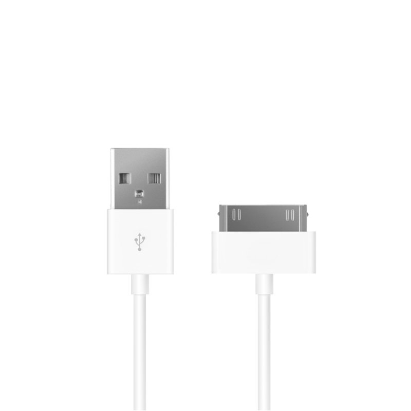 Дата-кабель 30-pin для Apple, 1.2м, белый, Prime Line