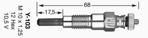 Свеча накаливания, NGK, 6125