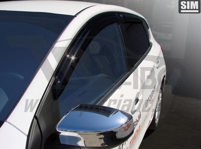 Дефлекторы боковых окон Nissan Tiida НВ (Ниссан Тиида) (2015-) (темный), SNITIIH1532