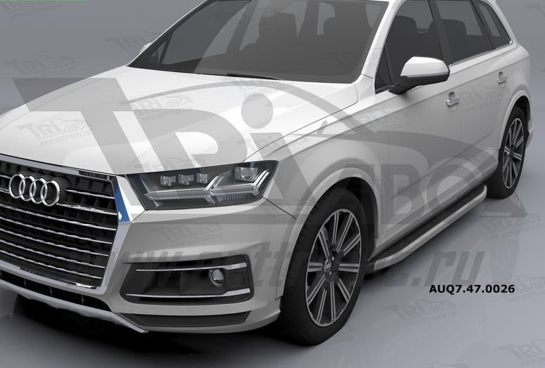 Пороги алюминиевые (Alyans) Audi (Ауди) Q7 (2015-) без панорамной крыши, AUQ7470026