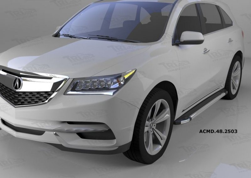 Пороги алюминиевые (Brillant) Acura MDX (2014-)(черн/нерж), ACMD482503