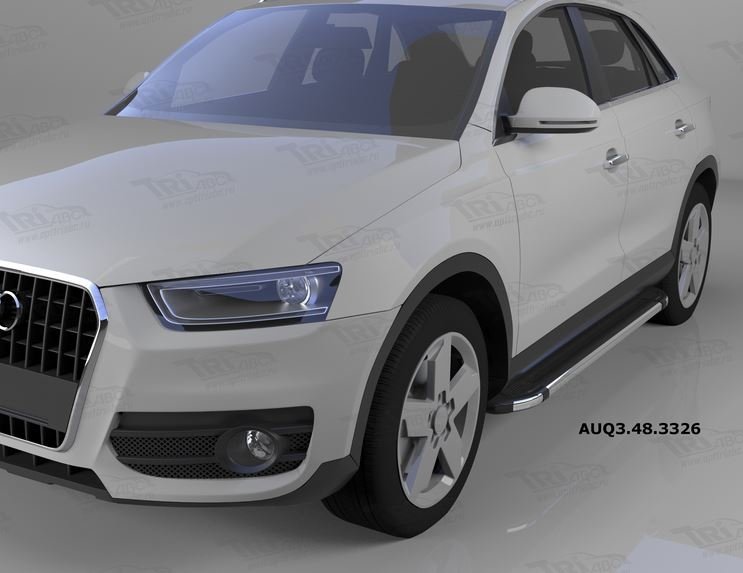 Пороги алюминиевые (Brillant) Audi (Ауди) Q3 (2011-) (черн/нерж), AUQ3483326