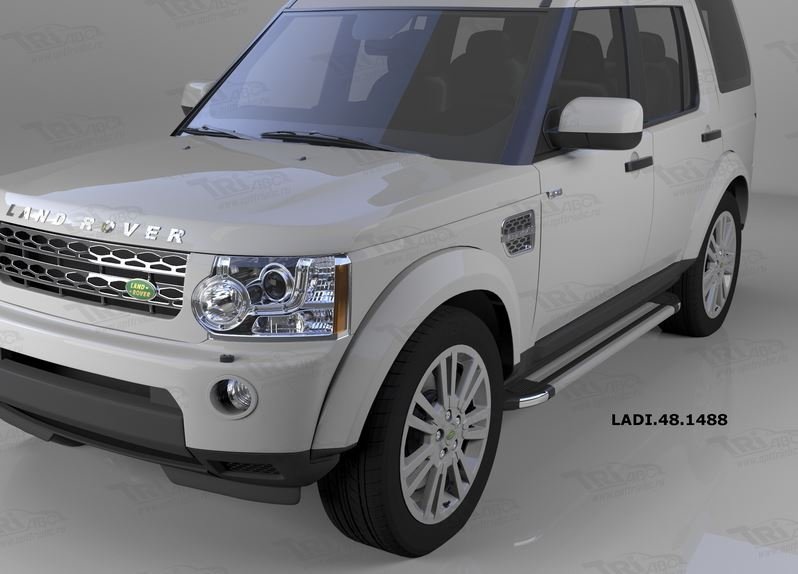 Пороги алюминиевые (Brillant) Land Rover Discovery 4 (2010-)/ Discovery 3 (2008-2010) (серебр), LADI
