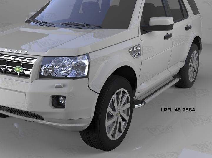 Пороги алюминиевые (Brillant) Land Rover Freelander 2 (2008-) (серебр), LRFL482584