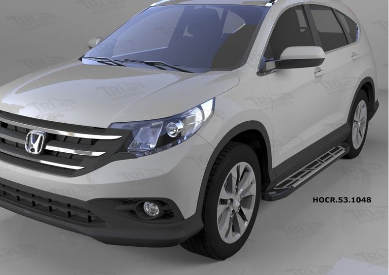 Пороги алюминиевые (Corund Silver) Honda (Хонда) CR-V (2012--2014 / 2015-), HOCR531048