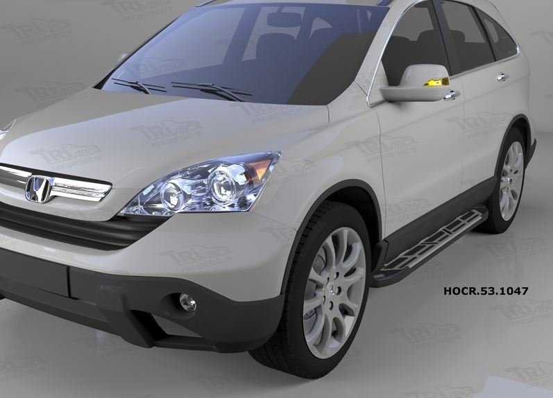 Пороги алюминиевые (Corund Silver) Honda (Хонда) CR-V (2007-2012), HOCR531047