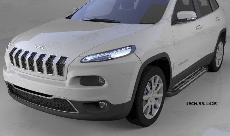 Пороги алюминиевые (Corund Silver) Jeep Cherokee (2014-), JECH531425