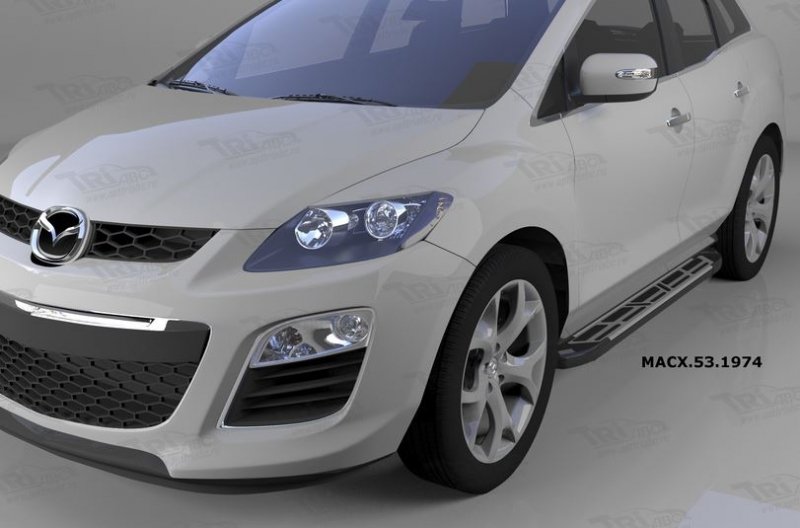 Пороги алюминиевые (Corund Silver) Mazda (Мазда) CX7 (2011-), MACX531974