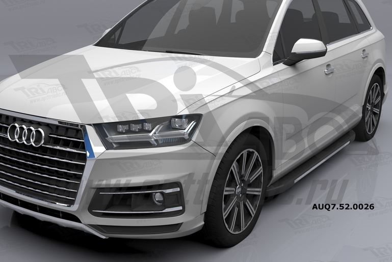 Пороги алюминиевые (Onyx) Audi (Ауди) Q7 (2015-) без панорамной крыши, AUQ7520026