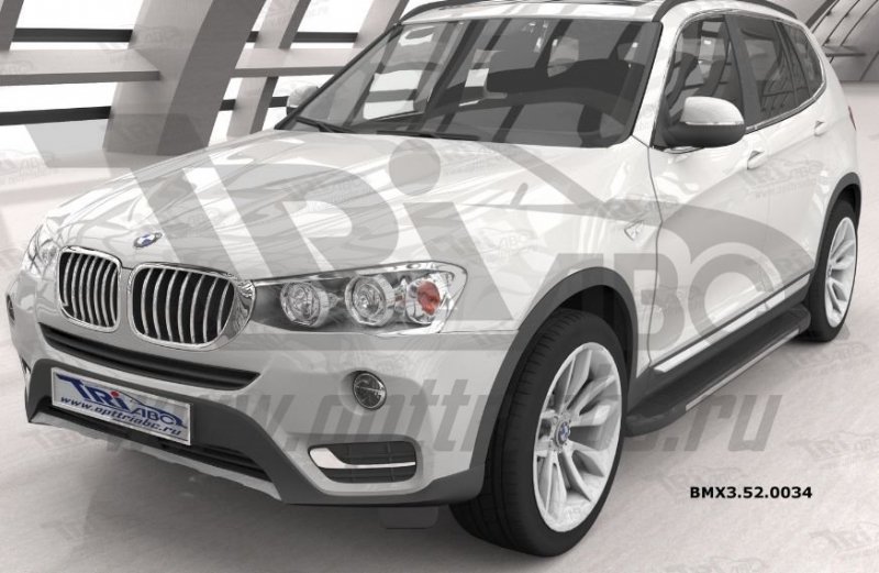 Пороги алюминиевые (Onyx) BMW X3 (F25 2010-) / BMW X4 (2014-), BMX3520034