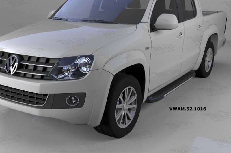 Пороги алюминиевые (Onyx) Volkswagen Amarok (Амарок) (2010-), VWAM521016