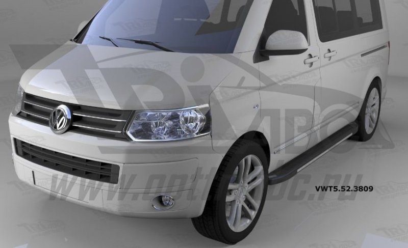 Пороги алюминиевые (Onyx) Volkswagen T5 / T6 Caravelle/Trans. (короткая база), VWT5523809