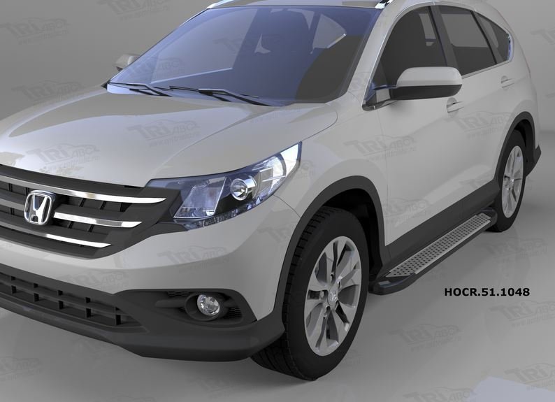Пороги алюминиевые (Sapphire Silver) Honda (Хонда) CR-V (2012-2014 /2015-), HOCR511048