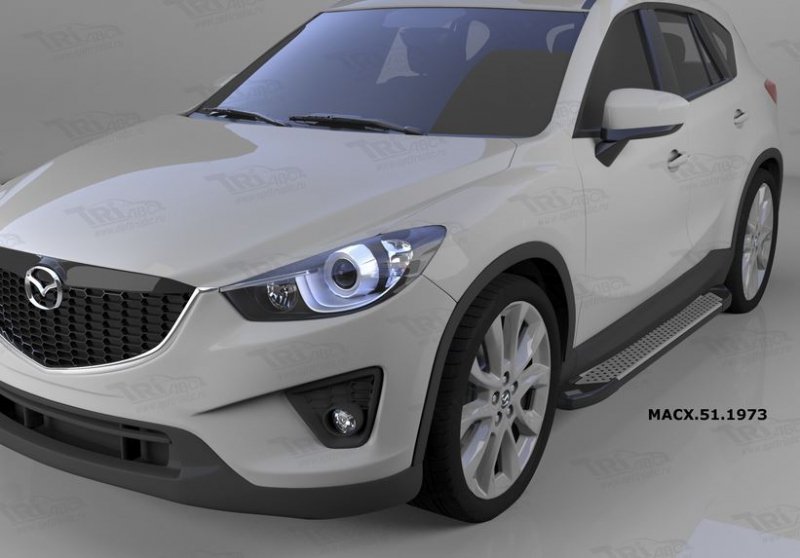 Пороги алюминиевые (Sapphire Silver) Mazda (Мазда) CX5 (2012-2015 /2015-), MACX511973
