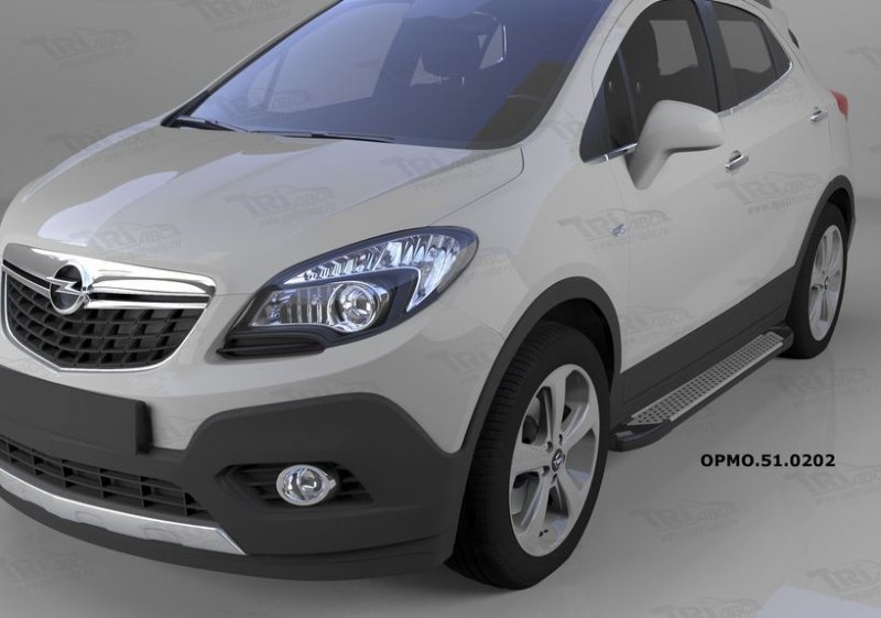 Пороги алюминиевые (Sapphire Silver) Opel Mokka (2012-), OPMO510202