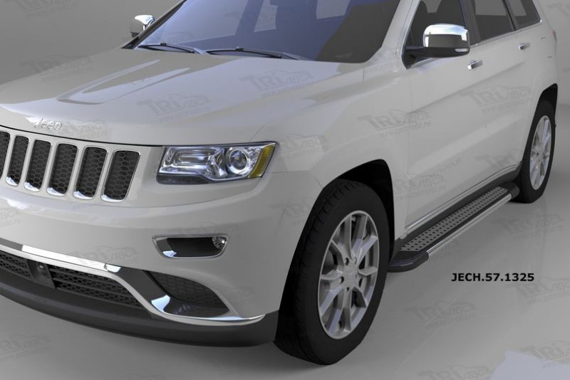 Пороги алюминиевые (Topaz) Jeep Gr. Cherokee (2011-) (кроме SRT), JECH571325