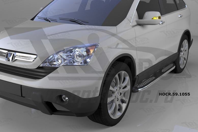 Пороги алюминиевые (Zirkon) Honda (Хонда) CR-V (2007-2012), HOCR591055