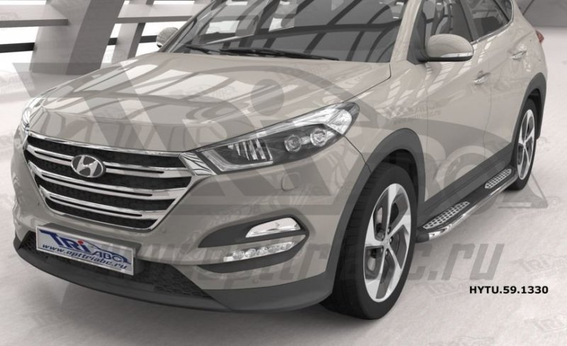 Пороги алюминиевые (Zirkon) Hyundai Tucson (2015-) / Kia Sportage (2016-), HYTU591330