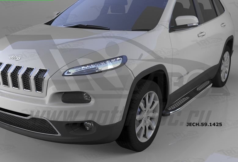 Пороги алюминиевые (Zirkon) Jeep Cherokee (2014-), JECH591425