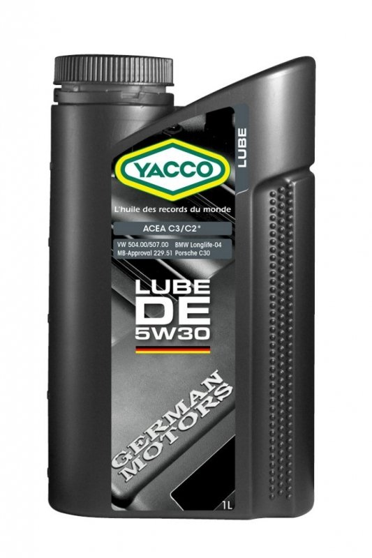 Масло моторное YACCO LUBE DE синт. 5W30, VW 504/00/507/00, SN/CF (1 л)