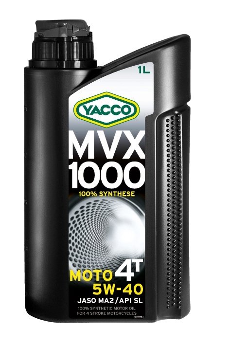 Масло для мотоциклов с 4-тактным двигателем YACCO MVX 1000 4T синт. 5W40, SL (1 л)