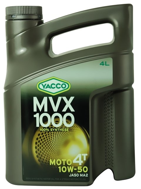 Масло для мотоциклов с 4-тактным двигателем YACCO MVX 1000 4T синт. 10W50, SL (4 л)