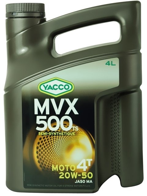 Масло для мотоциклов с 4-тактными двигателями YACCO MVX 500 TS 4T п/синт. 20W50, SL (4 л)