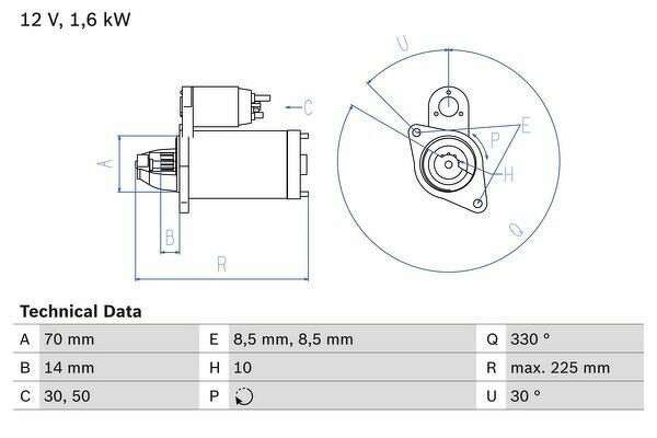 Стартер 12V 1.6kW