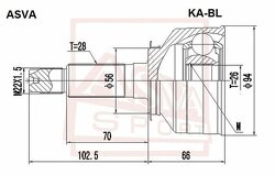 Шрус Наружный 26x56x28, ASVA, KABL