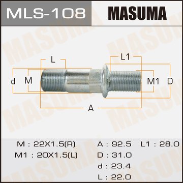 Шпилька колесная M22x1.5(R), M20x1.5(L)