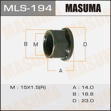 Гайка амортизатора 15x1.5(R) под ключ 19 открытая