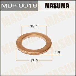 Кольцо форсунки 12,1 х 17,2 х 1,5 Медь MASUMA MDP0019