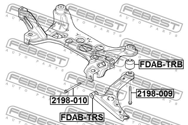 Сайлентблок рычага заднего , FEBEST, FDABTRB