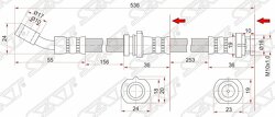 Шланг тормозной передний (Таиланд) NISSAN BLUEBIRD/AVENIR/PRIMERA 91-97 LH=RH