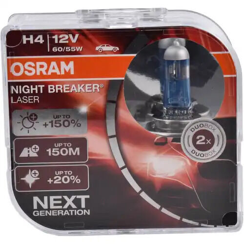 64193NL-HCB_к-кт ламп NIGHT BREAKER LASER! 2шт. (H4) 12V 60/55W P43t +150% света