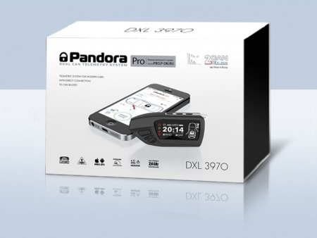 Pandora DXL 3970 (2012.12, интегрированный 2хCAN, LIN, GSM-модем, брелок LCD DXL600 — AAA, брелок R322 — CR2032, брелок-метка IS-750 black v2 — CR2032), встр.датчик движ., б/c, встр. Темп.датчик са