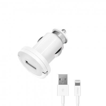 АЗУ USB 1А, дата-кабель 8-pin, белый, Ultra, Deppa, 11208