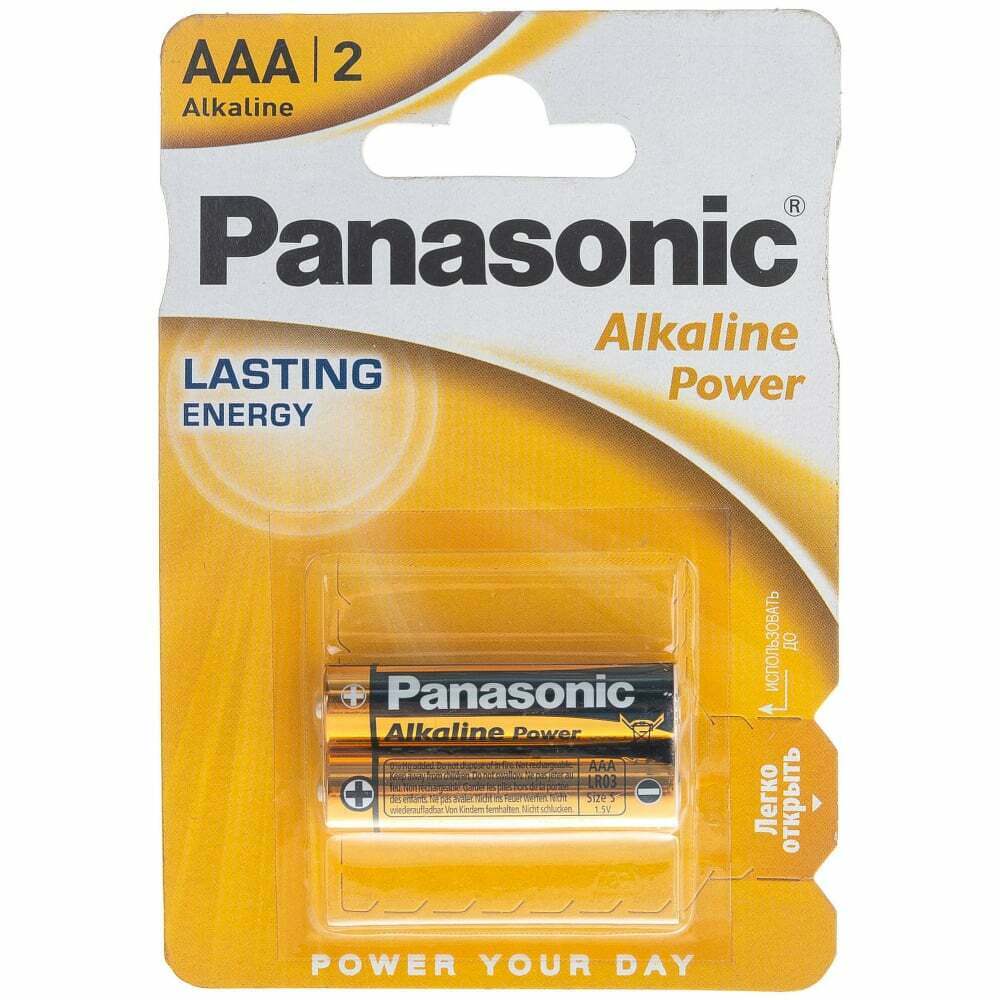 5410853042907_элемент питания AAA LR03! 1.5V щелочной PANASONIC Alkaline Power (блистер 2шт) 09123