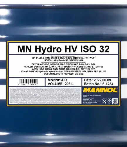 Гидравлическое масло Hydro HV ISO 32 (208л.)