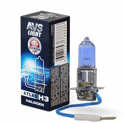 Галогенная лампа AVS ATLAS BOX/5000К/ H3.12V.55W.коробка 1шт