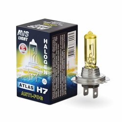 Галогенная лампа AVS/ATLAS ANTI-FOG/BOX желтый H7,12V.55W.коробка 1шт