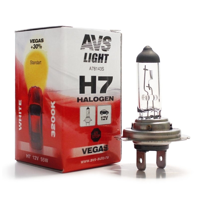 Галогенная лампа AVS Vegas H7.12V.55W.1шт