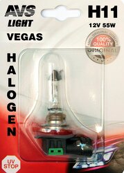 Галогенная лампа AVS Vegas в блистере H11.12V.55W.1шт