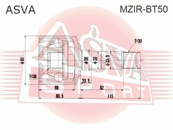 Шрус Внутренний Правый 36x38x30, ASVA, MZIRBT50