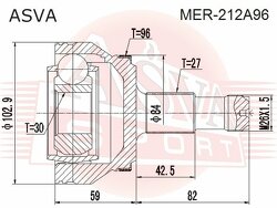 Шрус Наружный Задний 30x68x27, ASVA, MER212A96