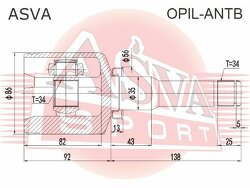 Шрус Внутренний Левый 34x35x34, ASVA, OPILANTB