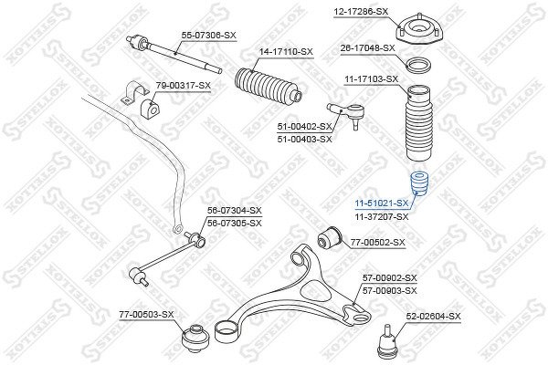 Отбойник амортизатора переднего Hyundai Santa Fe 00>