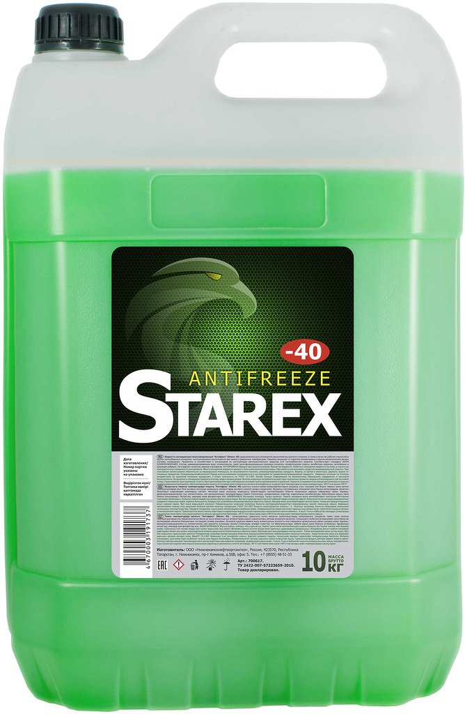 Антифриз STAREX GREEN ЗЕЛЕНЫЙ G11 10 КГ 700617