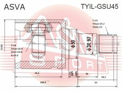 Шрус Внутренний Левый 24x50x23, ASVA, TYILGSU45